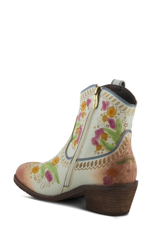 L'artiste By Spring Step Galop Embossed Floral Leather Bootie In Multi