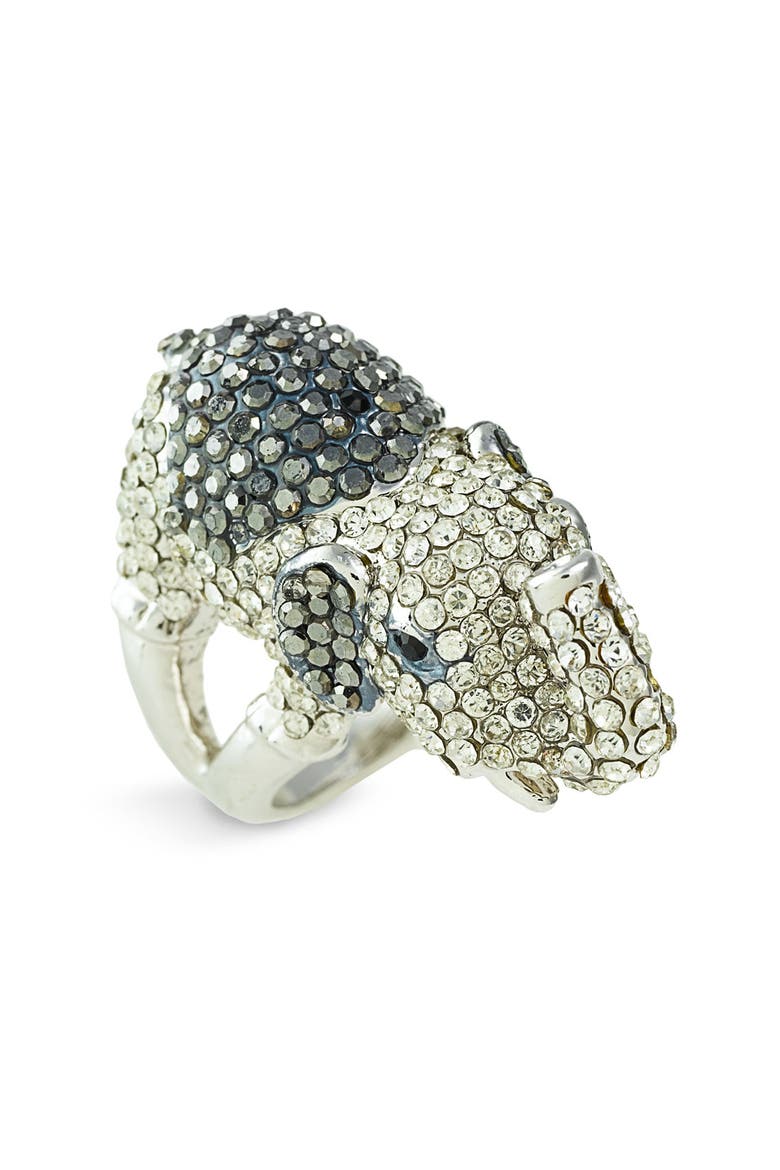 Accessories 'Critters' Pavé Elephant Ring, Main, color, SILVER MULTI