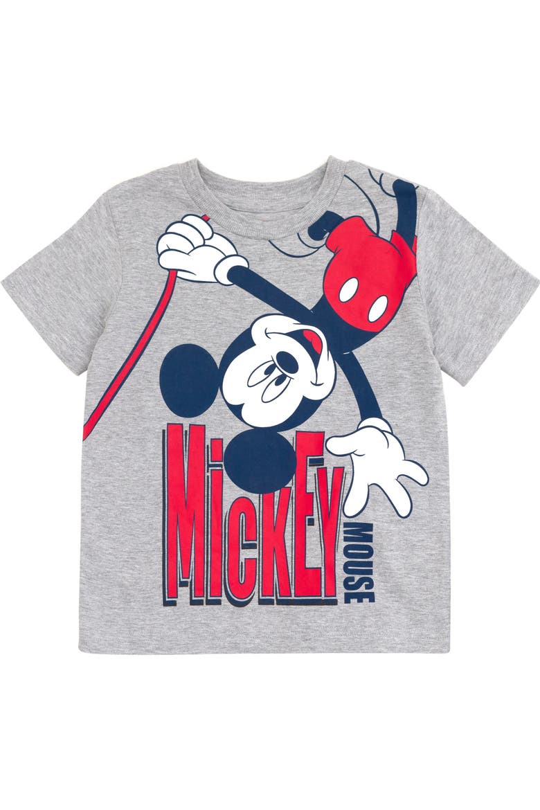 Mickey Mouse & Friends T-Shirt & Mesh Shorts Set, Alternate, color, Mickey Heather Grey