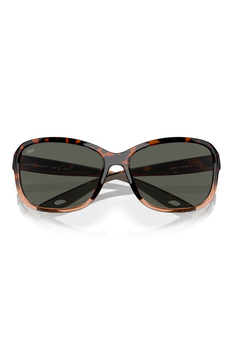 Seadrift 58mm Polarized Square Sunglasses, Alternate, color, TORTOISE