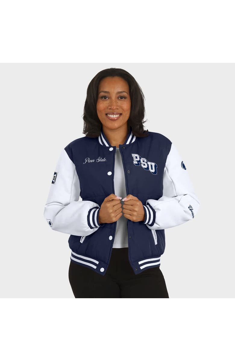 WEAR by Erin Andrews Women's WEAR by Erin Andrews  Navy Penn State Nittany Lions Varsity Puffer Jacket, Alternate, color, Navy