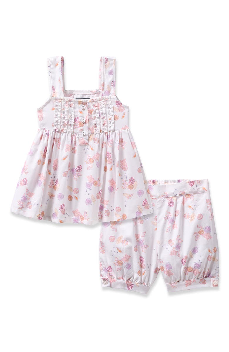 Petite Plume Kids' Seashell Splendor Two-Piece Short Pajamas, Main, color, 