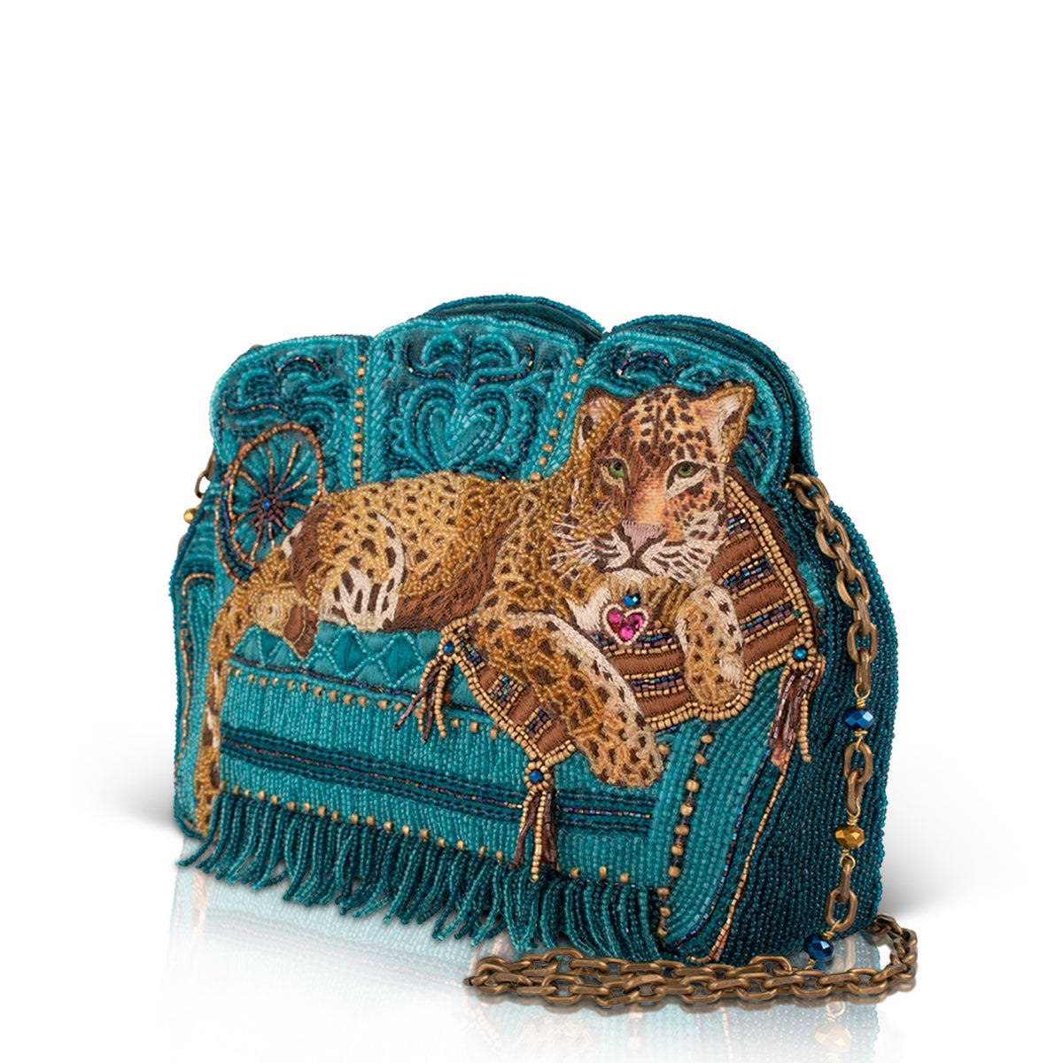 Lazy Leopard Handbag, Alternate, color, Teal