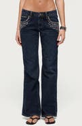 EDIKTED Tyler Stud Bootcut Jeans