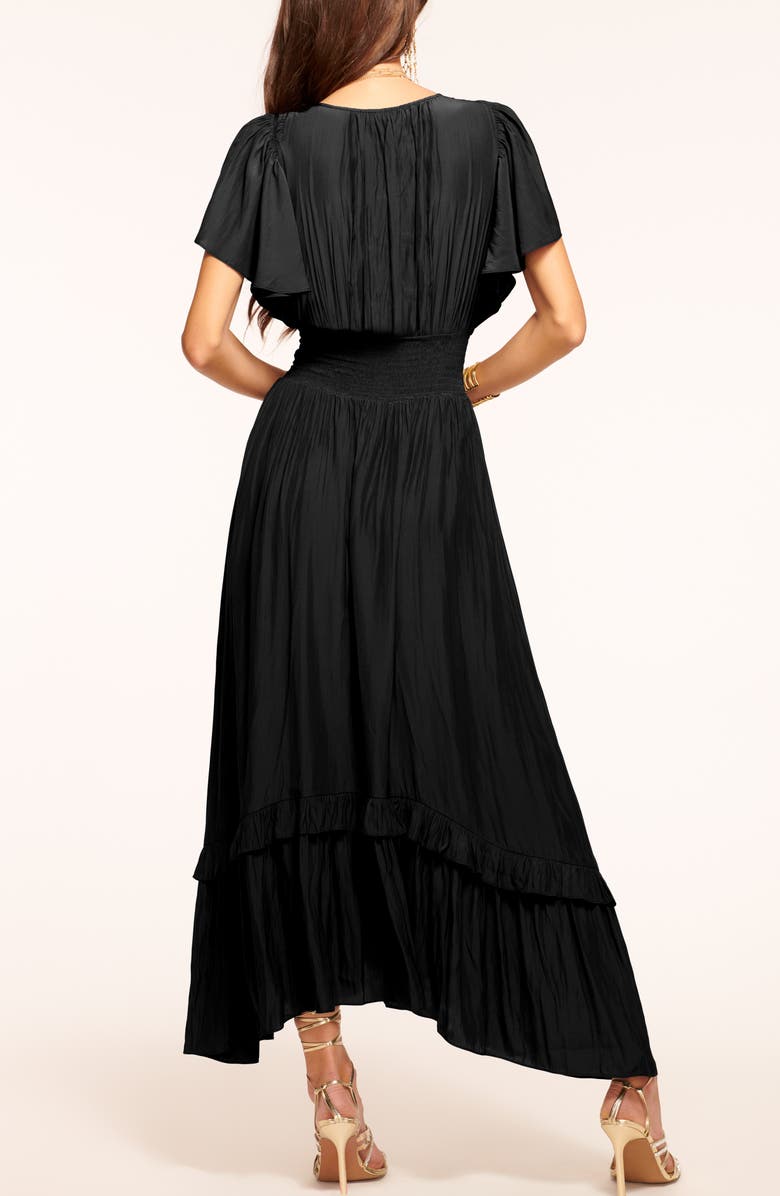 Ramy Brook Joanie Flutter Sleeve Satin Dress, Alternate, color,