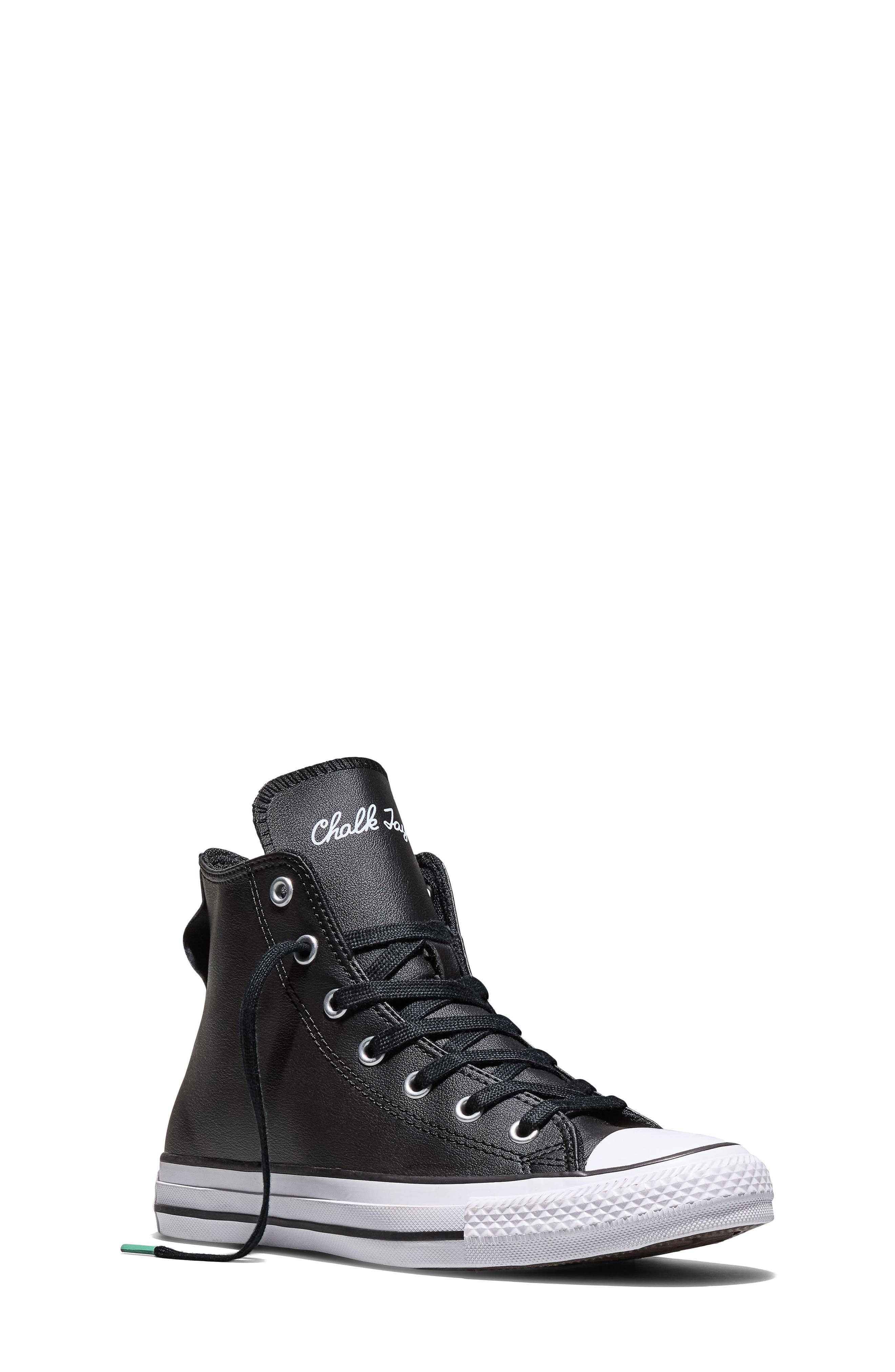 Kids' Chuck Taylor All Star Chalk Talk High Top Sneaker, Alternate, color, BLACK/ DARKER GREY/ WHITE