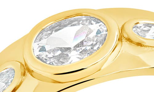 Sterling Forever Soren Oval Cubic Zirconia Statement Ring In Gold