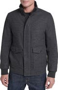 Cole Haan Signature Stand Collar Wool Blend Bomber Jacket