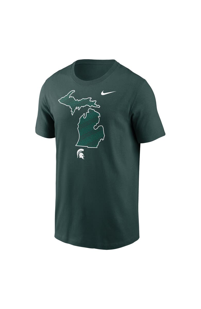 Nike Men's Nike Green Michigan State Spartans Campus State Shape T-Shirt, Alternate, color, Green