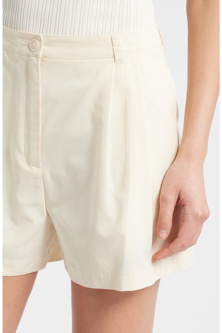 The Oceane High Waist Cotton Blend Shorts, Alternate, color, ECRU