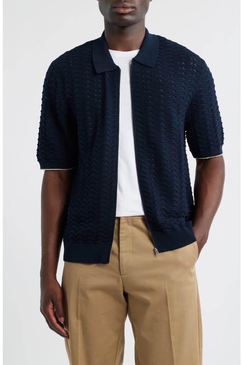 Gustav 6636 Full Zip Top, Main, color, NAVY BLUE