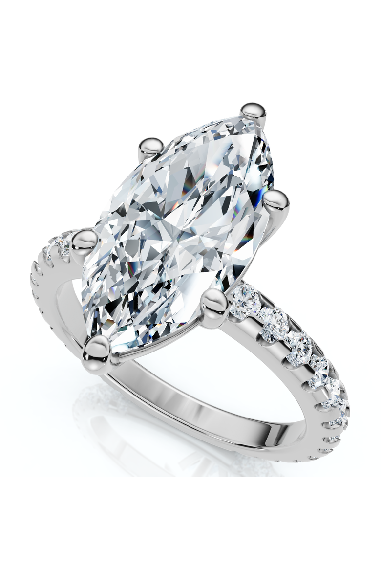 Certified 3.40Ct Marquise Diamond Engagement Ring 14k Gold Lab Grown, Alternate, color, 14k White Gold
