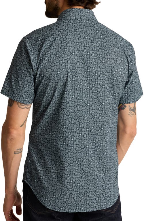 Bonobos Sun Print Tech Short Sleeve Button-up Shirt In Blue