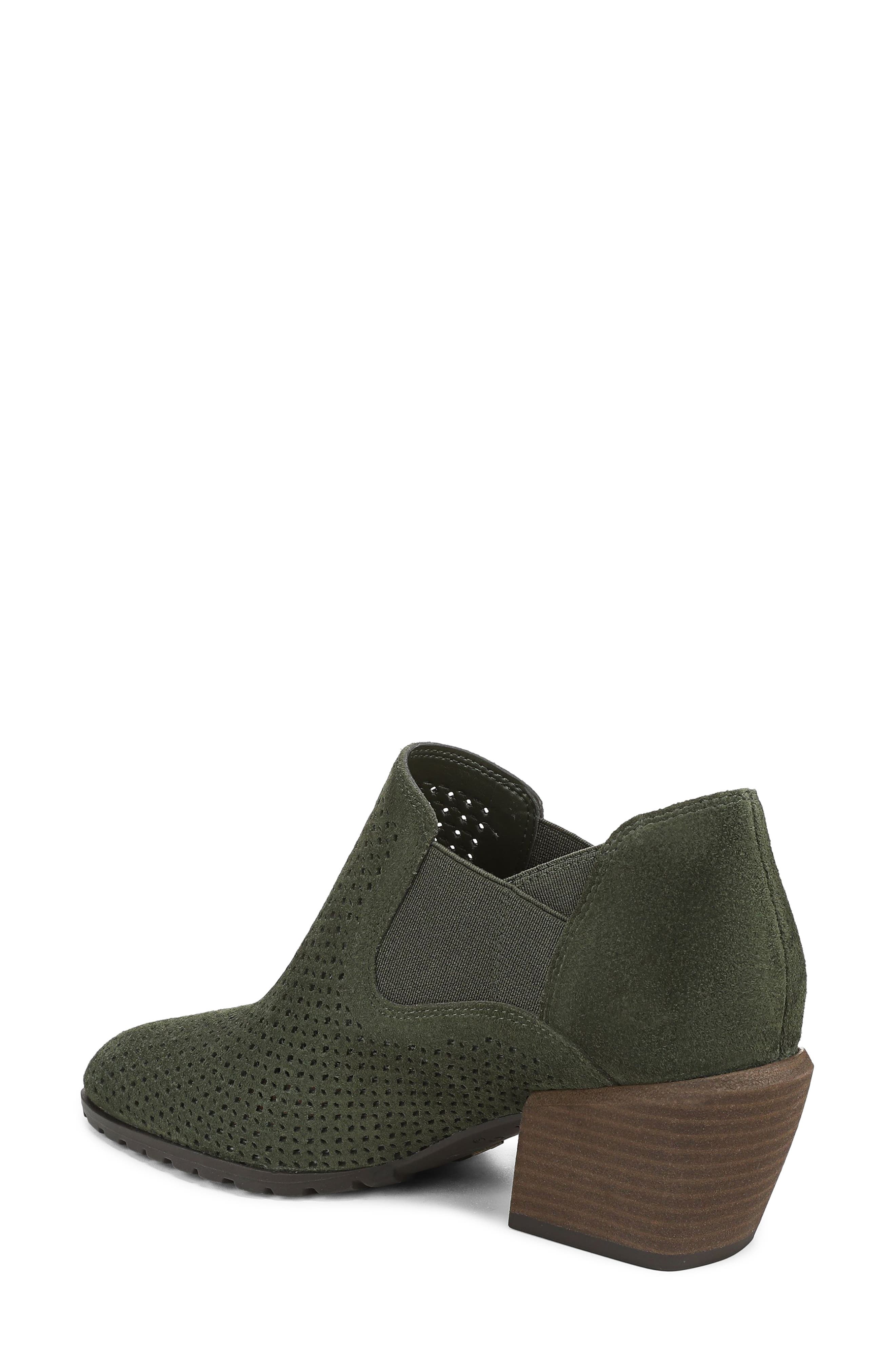 Bethany Perforated Bootie, Alternate, color, OLIVE MOSS SUEDE