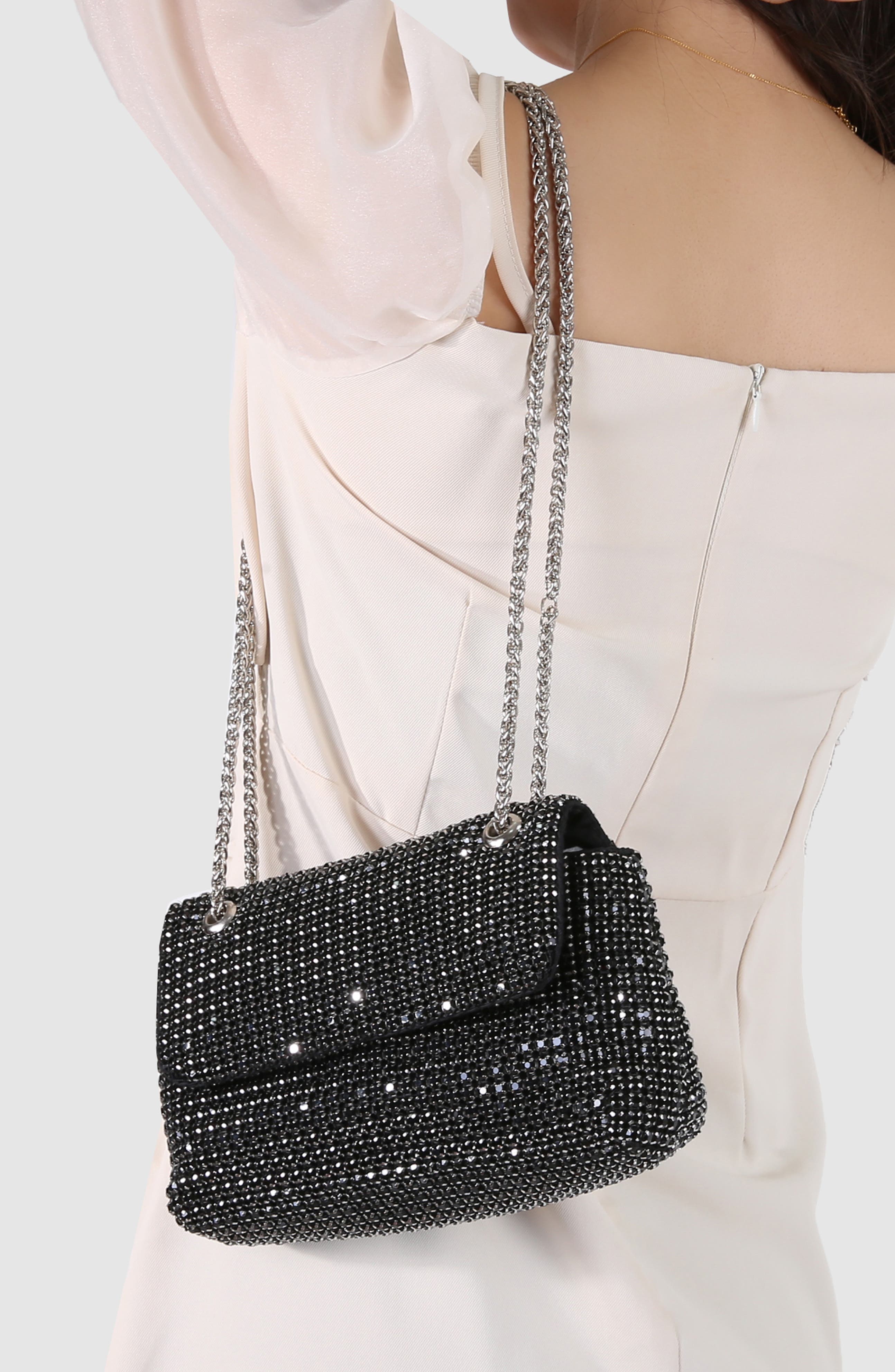 BERNESS Rhinestone Crossbody Bag, Alternate, color, Black