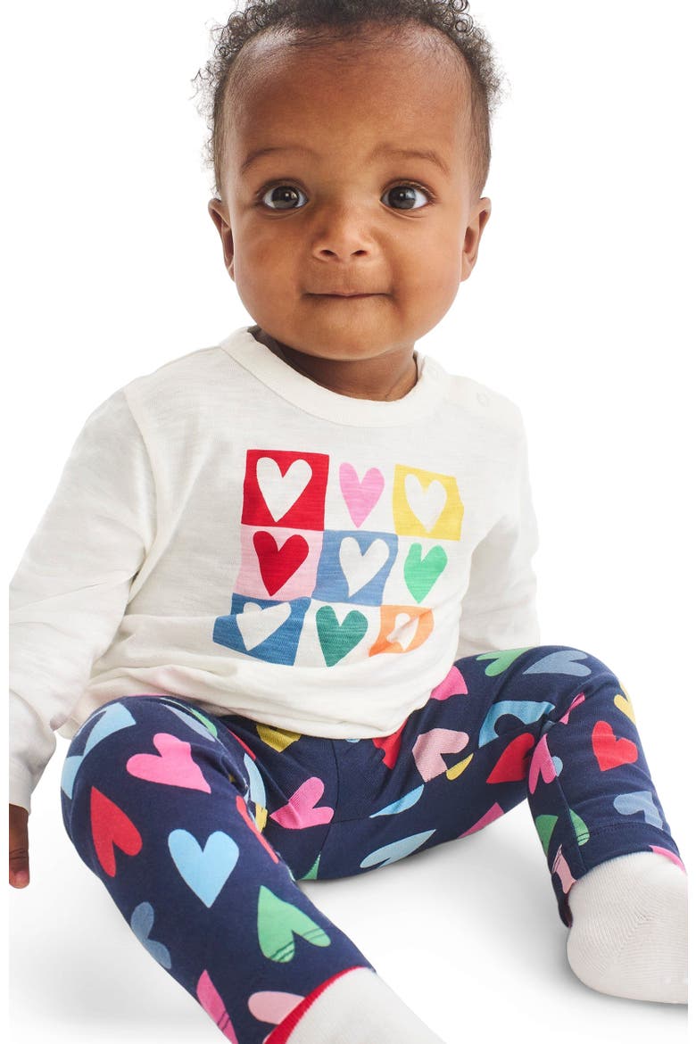 Baby Legging In Rainbow Candy Hearts, Alternate, color, Navy Rainbow Candy Hearts