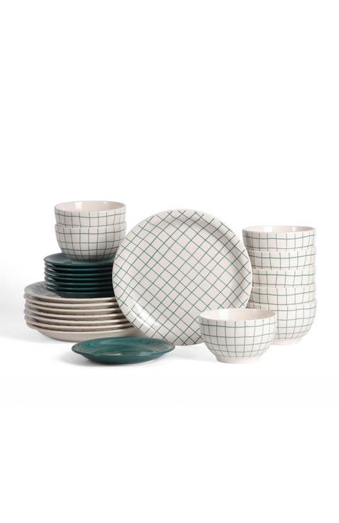 Ash Stoneware 24-Piece Dinnerware Set