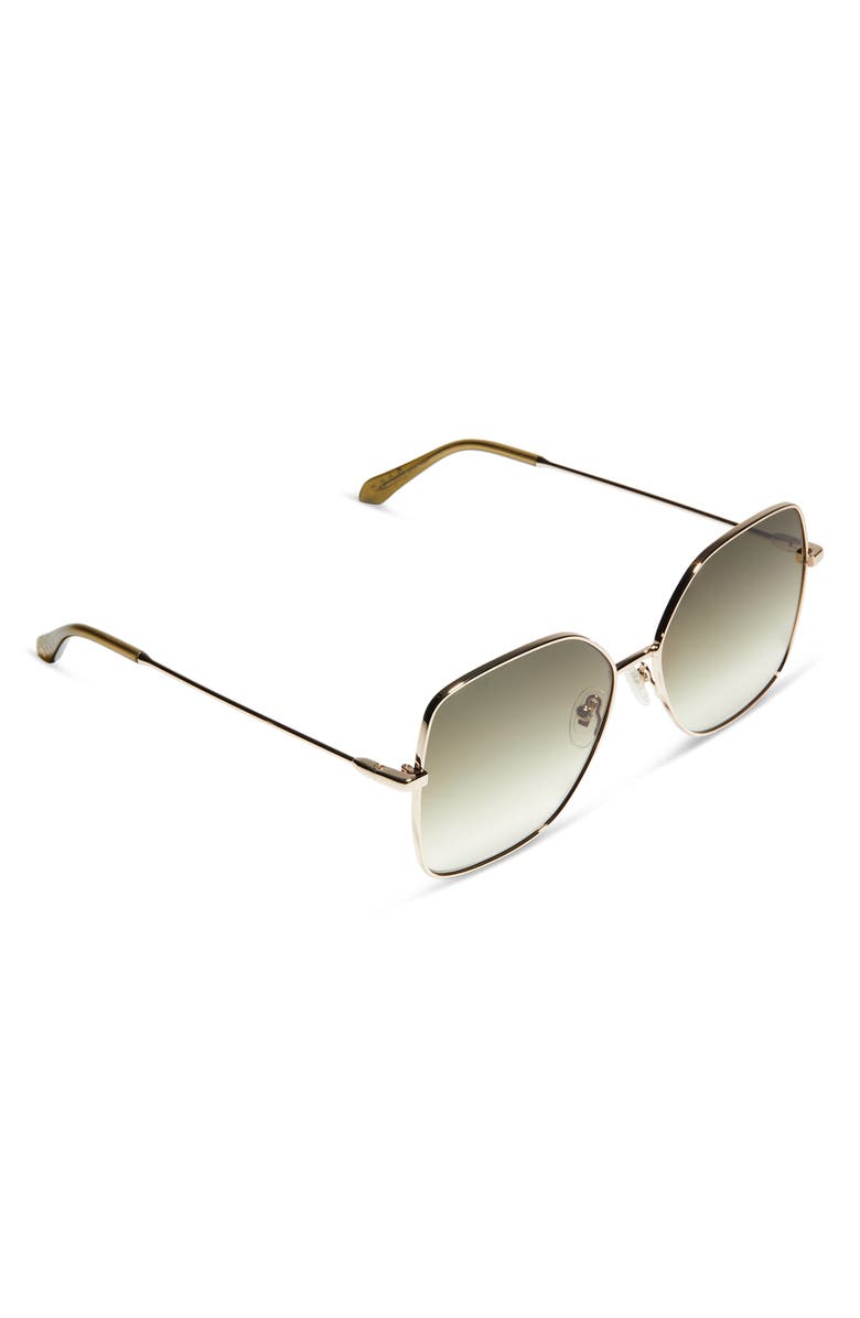 DIFF Iris 59mm Gradient Square Sunglasses, Alternate, color, Gold/ G15 Gradient