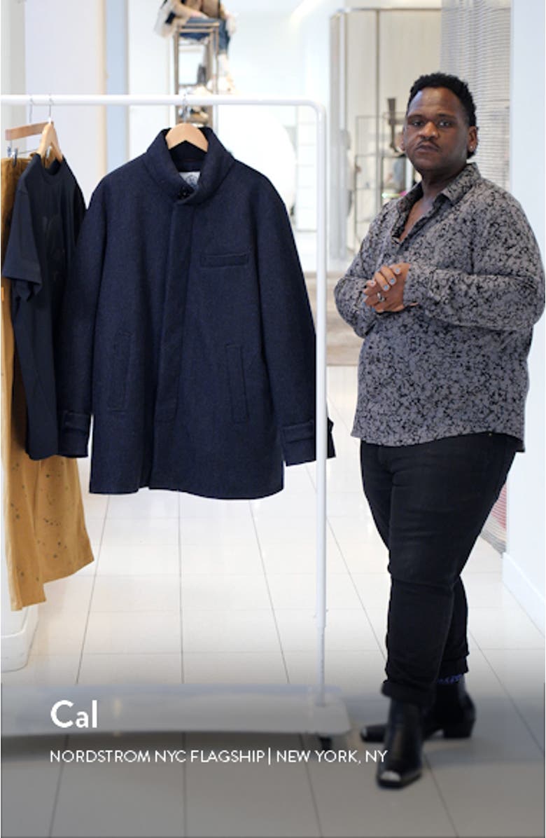 Waterproof Herringbone Wool Blend Car Coat, sales video thumbnail