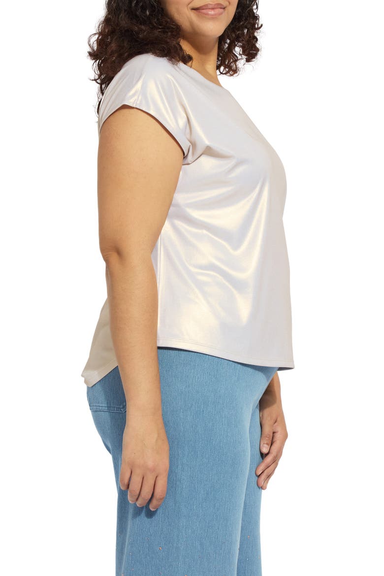 Foil Jersey Top, Alternate, color, WHITE GOLD