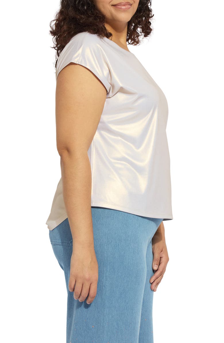 Lysse <p>Foil Jersey Top </p>, Alternate, color, White Gold