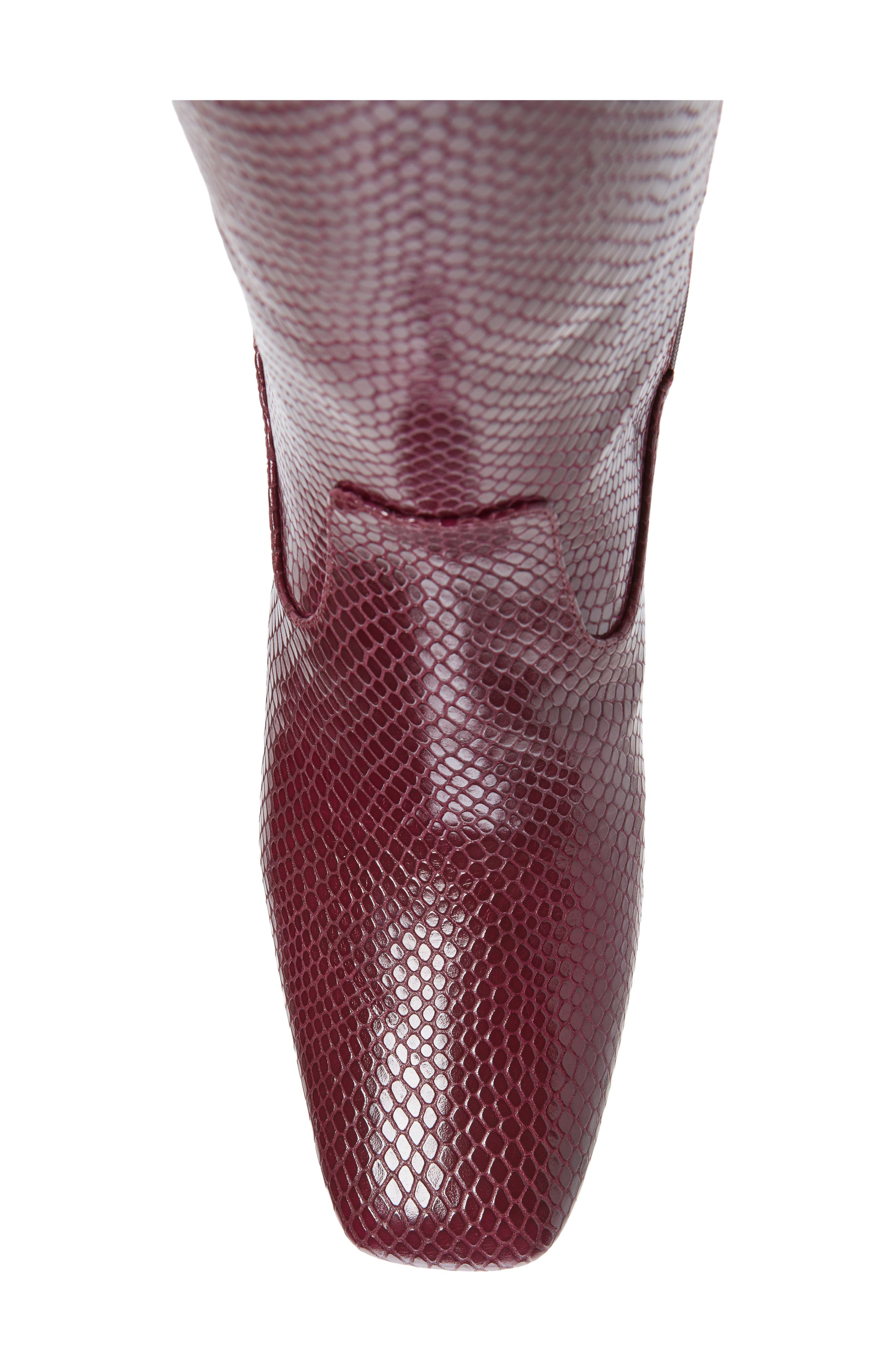 Simona Leather Knee High Boot, Alternate, color, CABERNET SNAKE