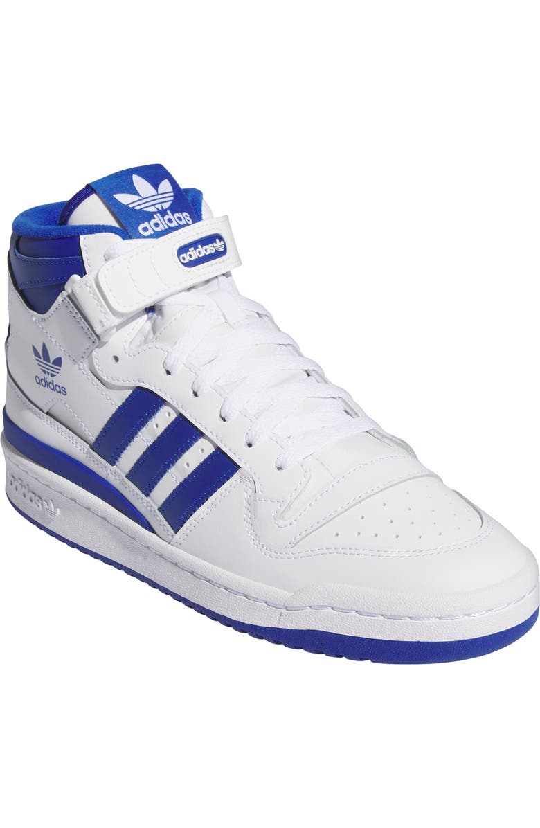 adidas Forum Mid Sneaker, Main, color, White/ Team Royal Blue/ White