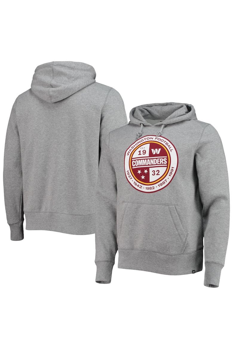 Men's '47 Gray Washington Commanders Imprint Headline Pullover Hoodie, Main, color, Gray