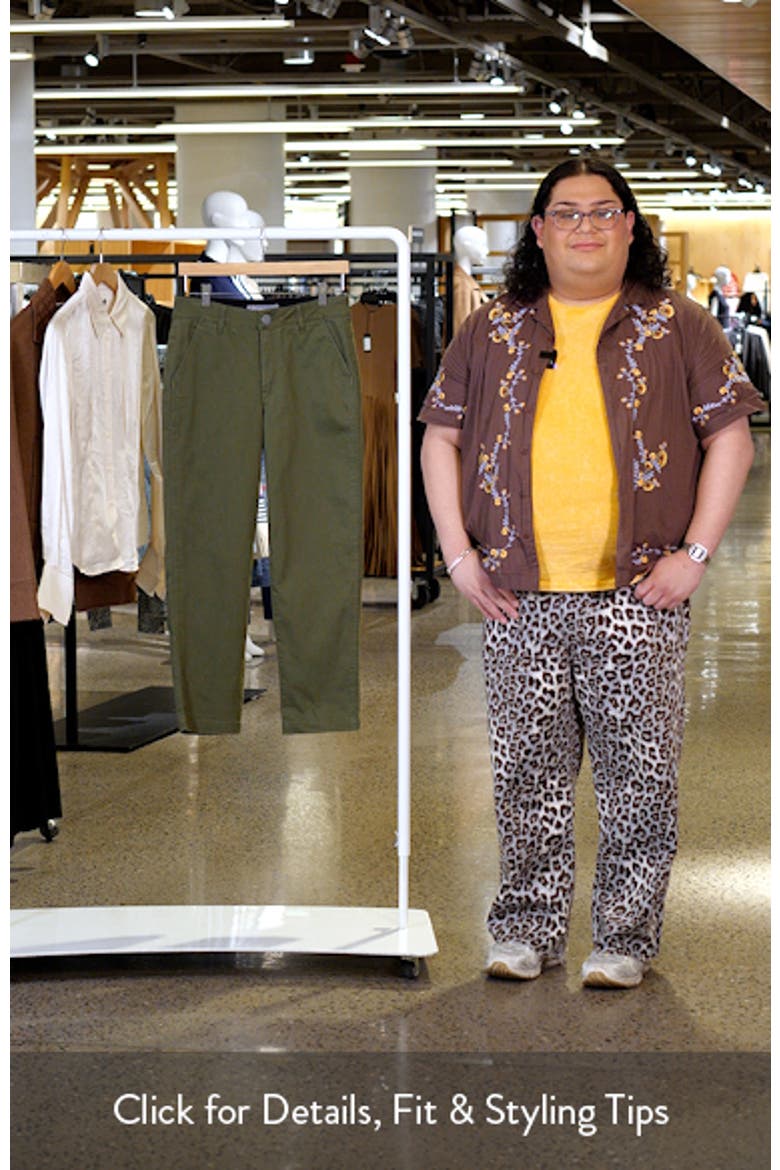 Skyrise Slim Straight Leg Twill Pants video