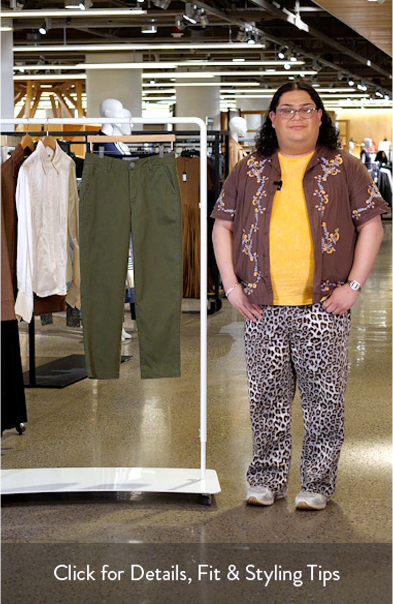 Skyrise Slim Straight Leg Twill Pants, sales video thumbnail