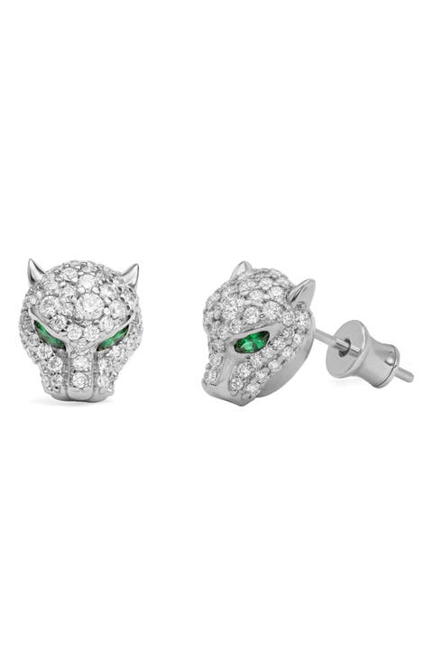 Jaguar Pavé Stud Earrings