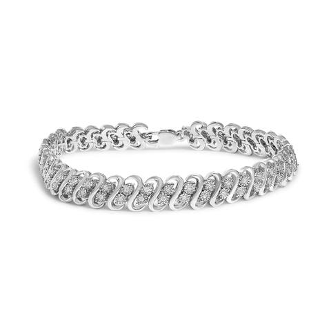 1/2 Cttw Diamond Double Row S-Link Bracelet