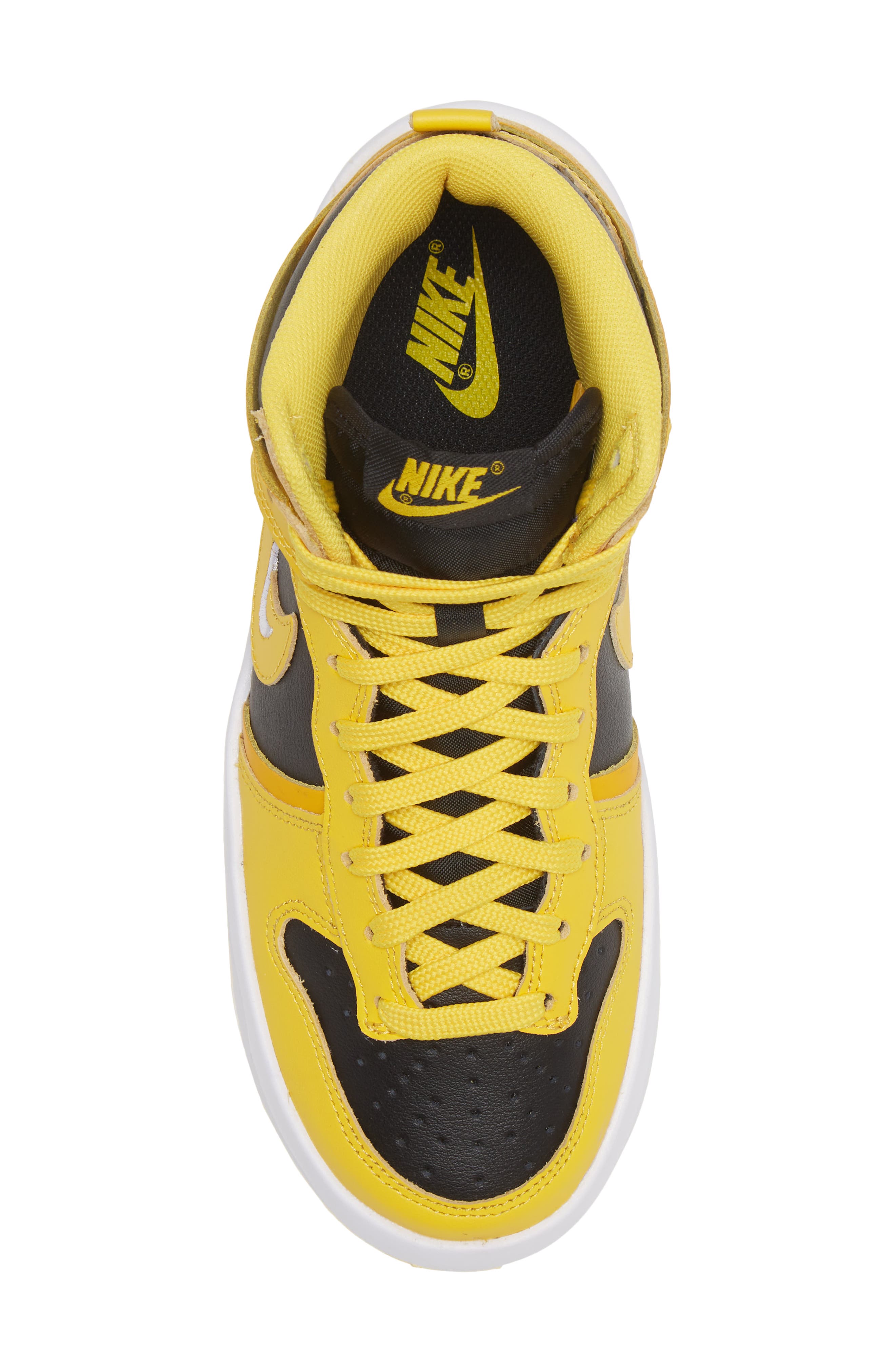 Dunk High Up Sneaker, Alternate, color, BLACK/ VARSITY MAIZE