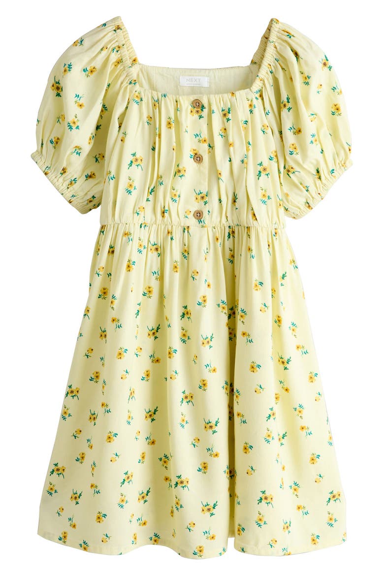 Kids' Floral Puff Sleeve Sundress, Main, color, YELLOW