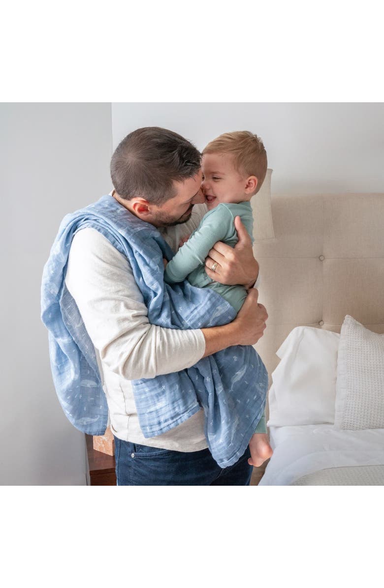 aden + anais Boutique 4-Pack 100% Organic Cotton Muslin Swaddles, Alternate, color, Oceanic