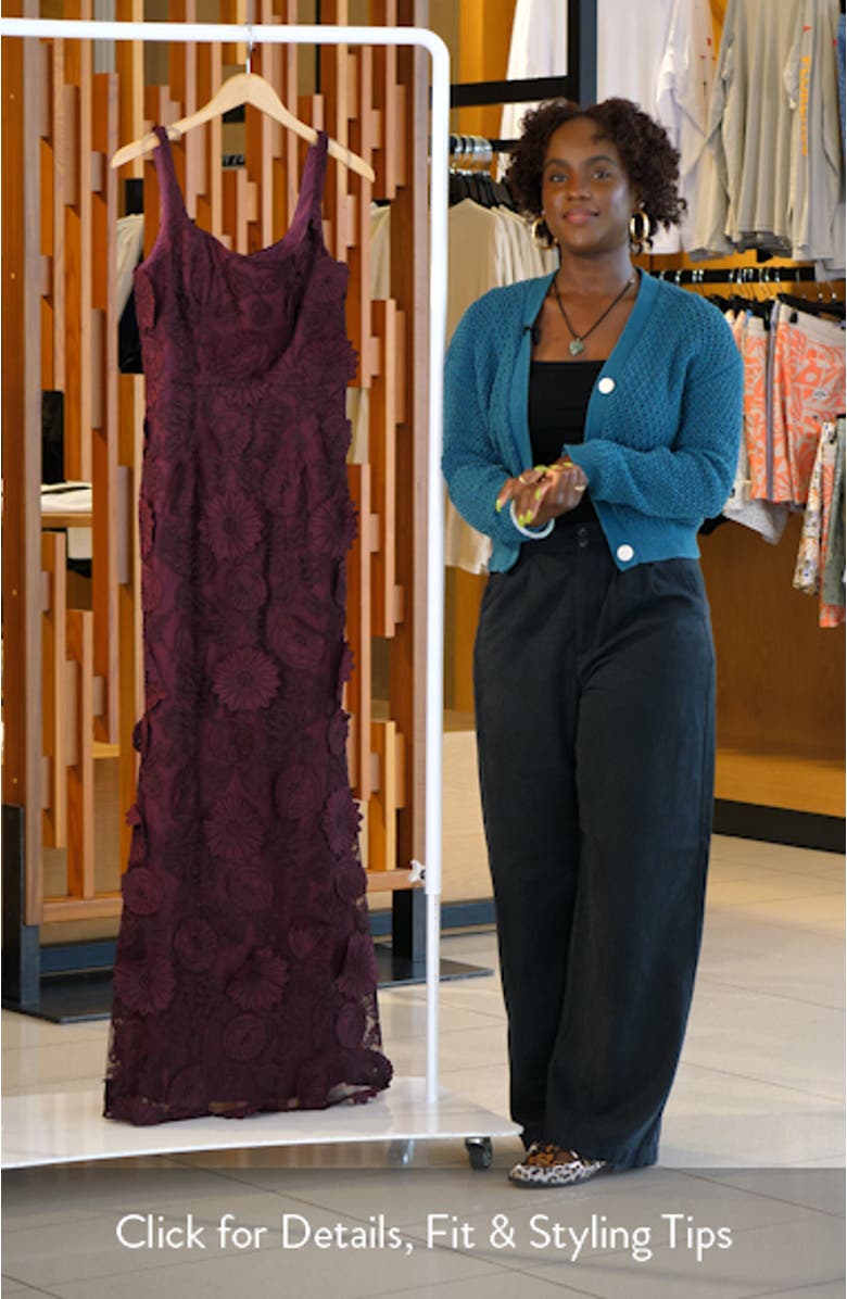 Lorena Floral Appliqué Mermaid Gown, sales video thumbnail