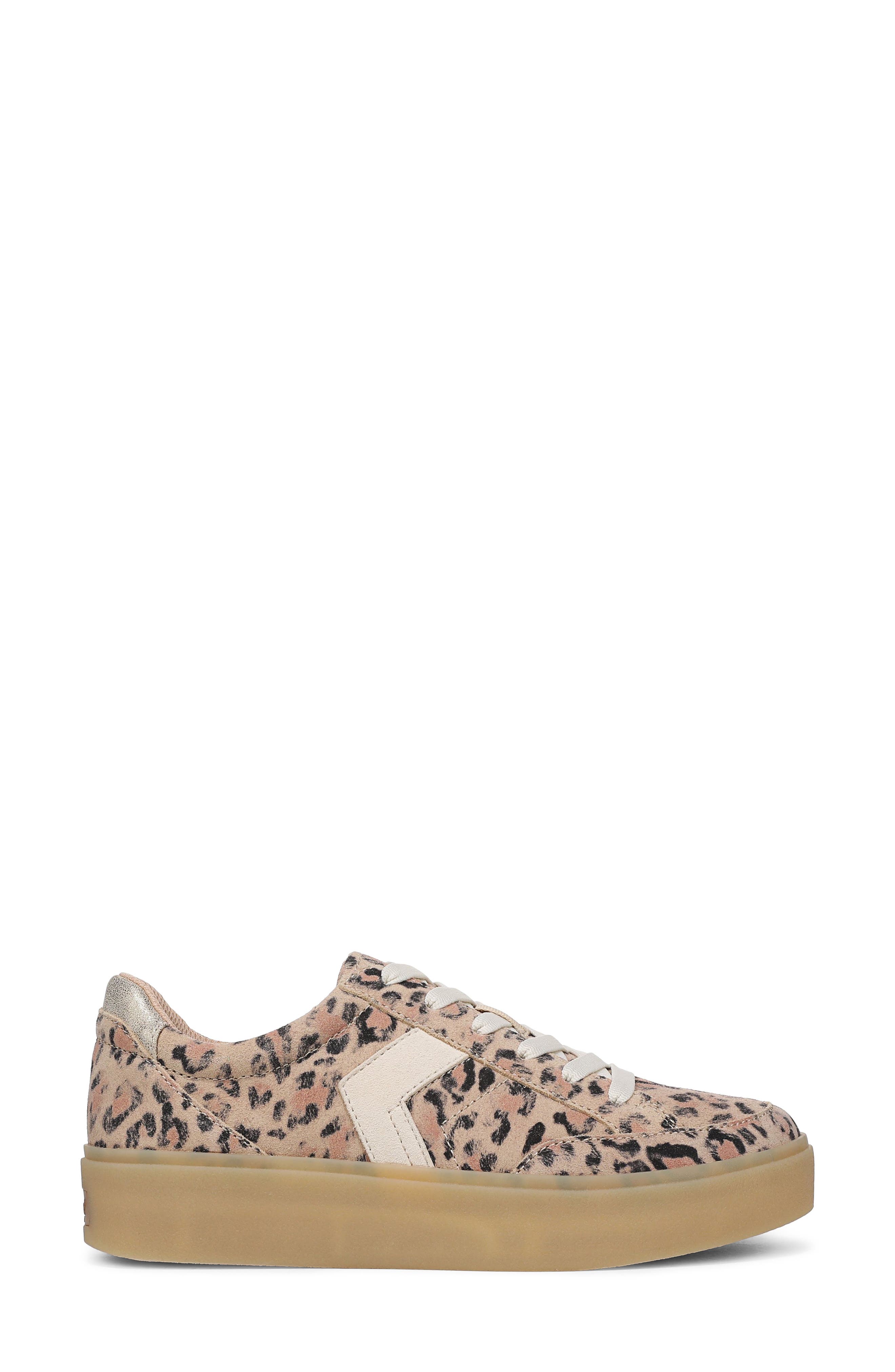 Madison Lace Platform Sneaker, Alternate, color, SAND LEOPARD PRINT SUEDE