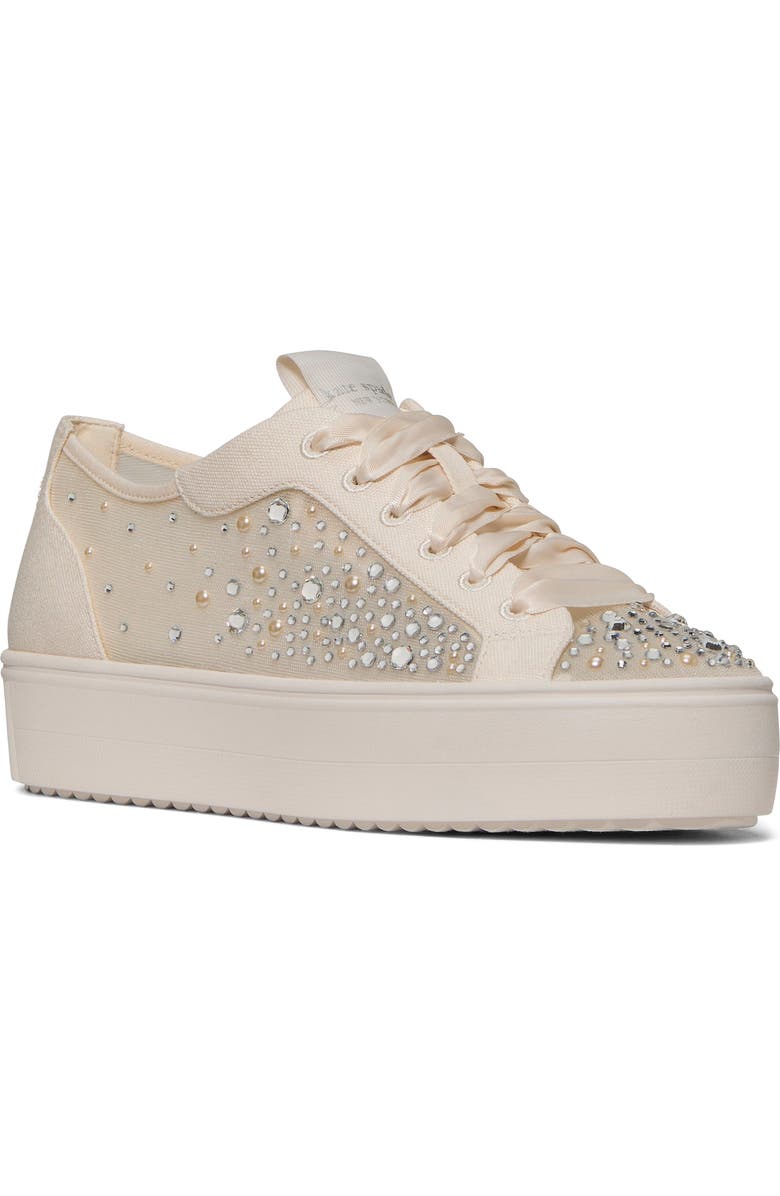Kate Spade New York sam crystal embellished platform sneaker, Main, color, Cream
