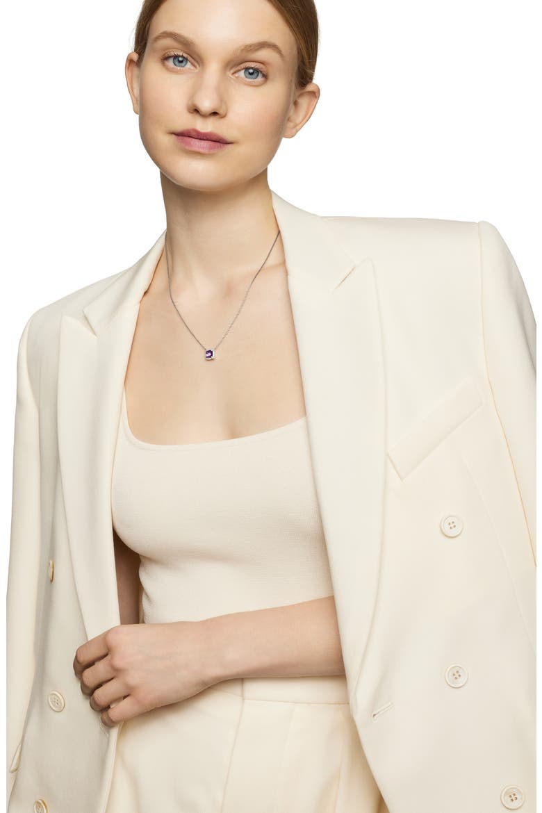 Petite Chatelaine® Pavé Bezel Pendant Necklace, Alternate, color, SILVER PAVE/ AMETHYST
