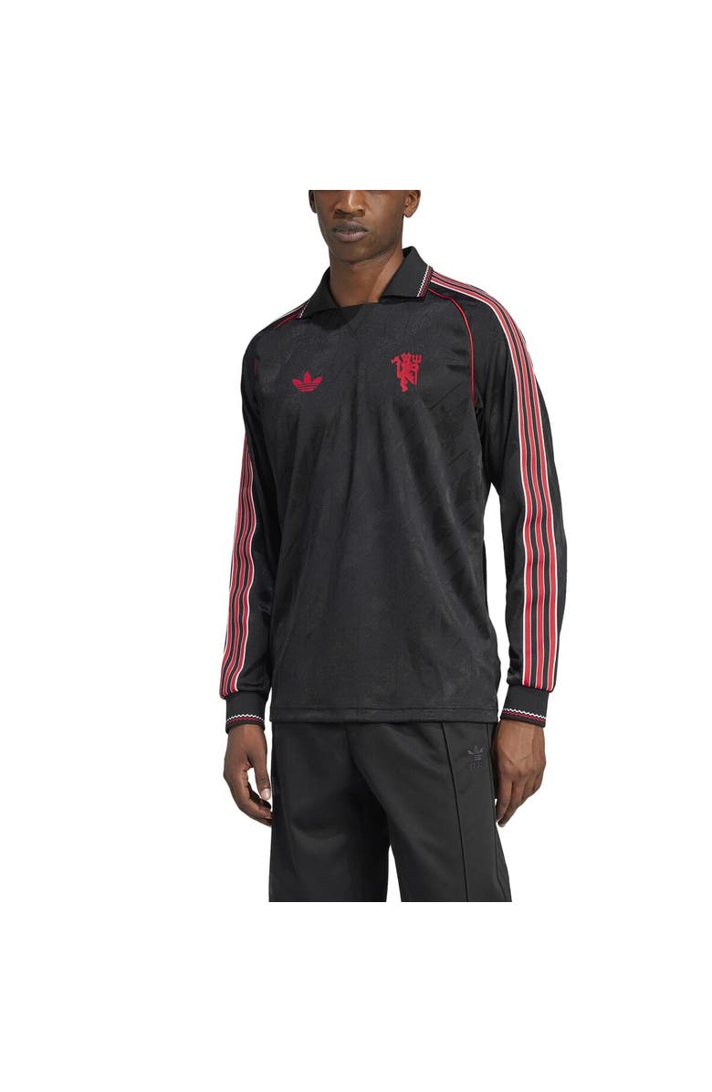 adidas Originals Men's adidas Originals Black Manchester United Lifestyler Long Sleeve Jersey, Alternate, color, Black