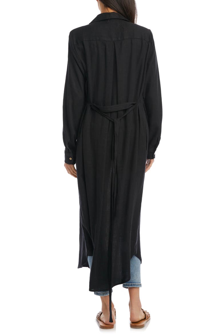Long Sleeve Shirtdress, Alternate, color, BLACK