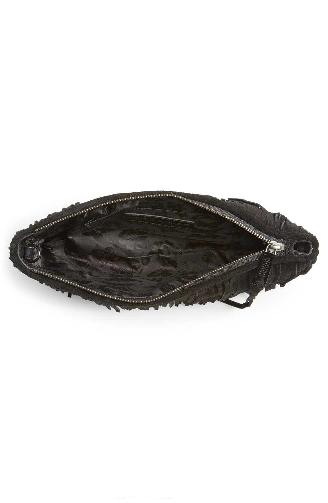 'Large Finn' Clutch, Alternate, color, BLACK