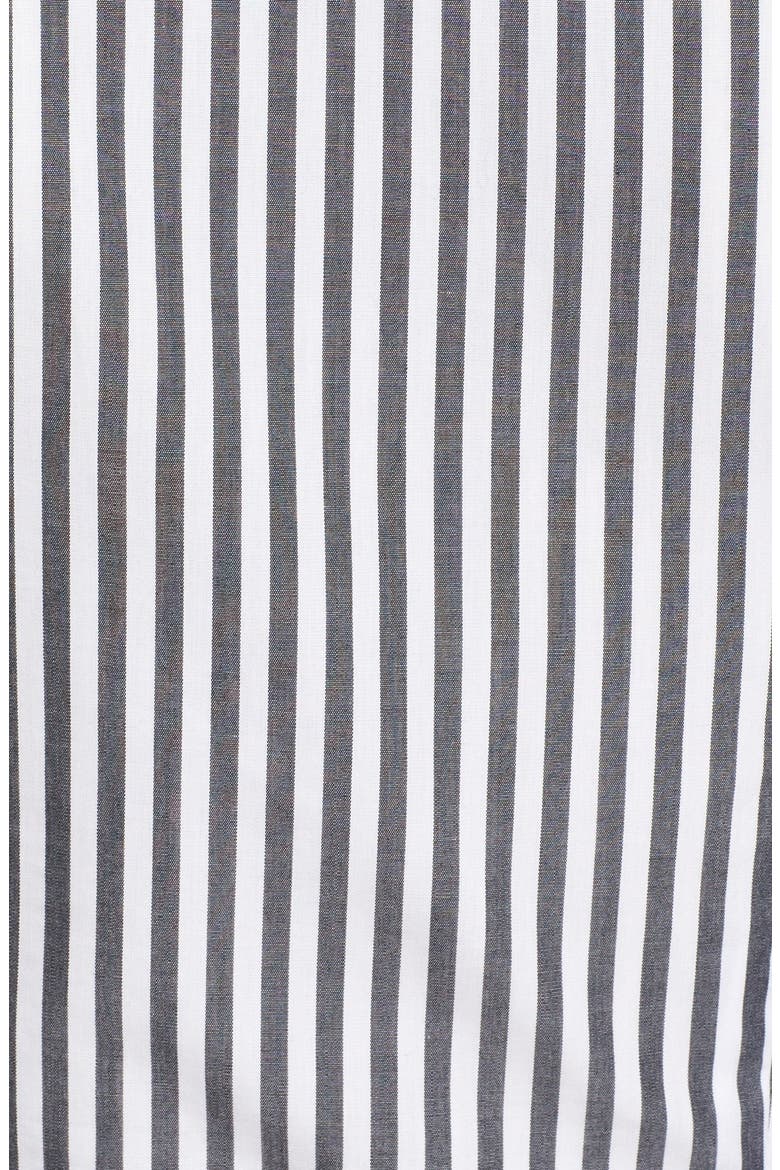 'Ruthie' Stripe Cotton Bell Sleeve Blouse, Alternate, color, BLACK