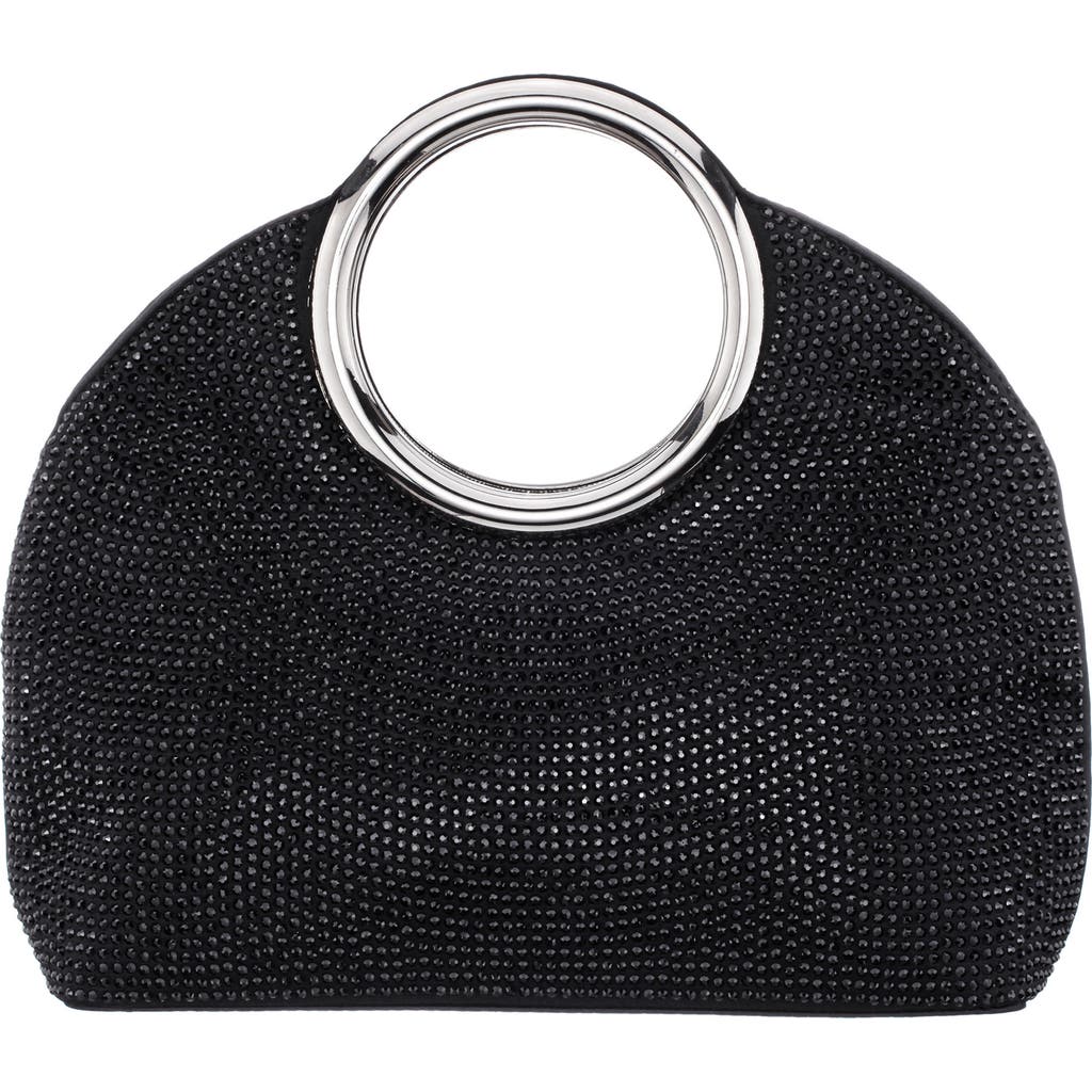 Nina Hannah Crystal Embellished Top Handle Bag In Black