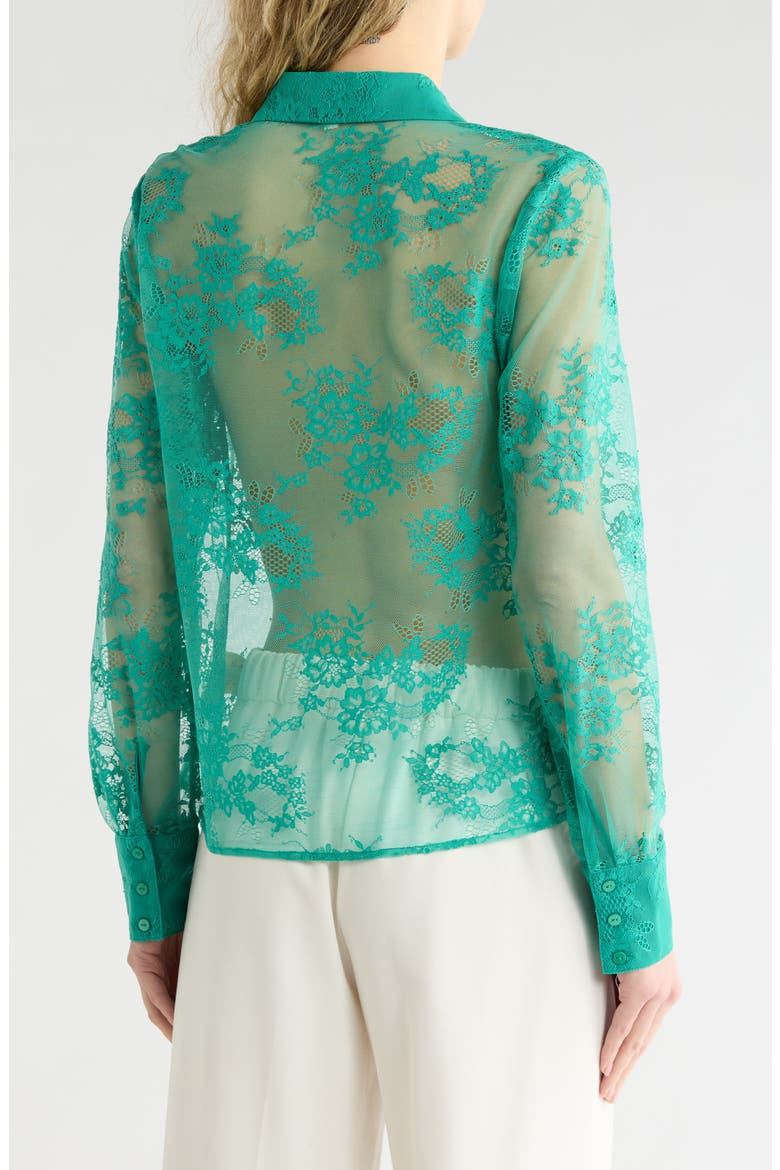 Maia Lace Button-Up Shirt, Alternate, color, BRIGHT JADE