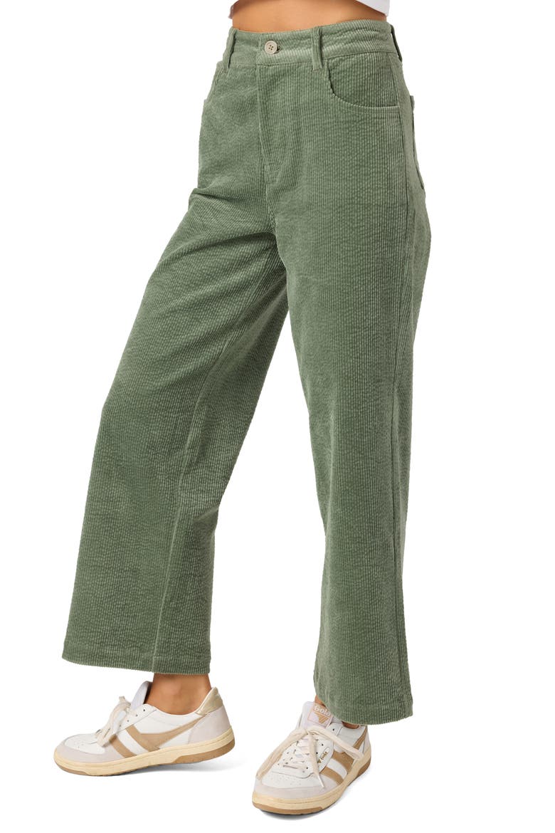 Langford High Waist Crop Corduroy Pants, Alternate, color, SEA SPRAY