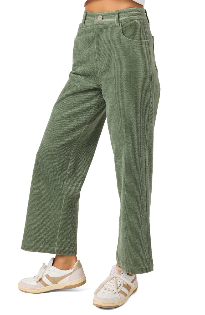 O'Neill Langford High Waist Crop Corduroy Pants, Alternate, color, Sea Spray