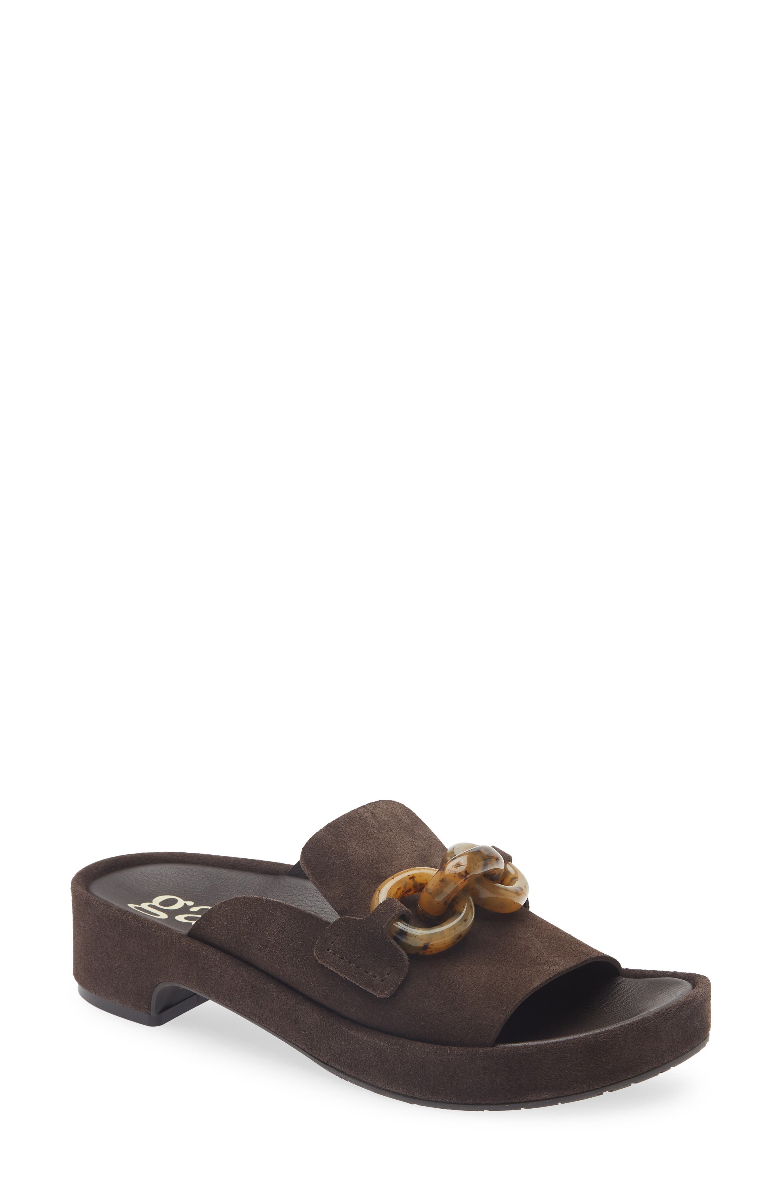 Pedro Garcia Lua Slide Sandal, Main, color, Brown Castoro-Tortoise
