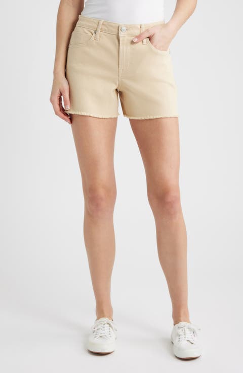 Frayed Hem Cutoff Denim Shorts (Pearl)