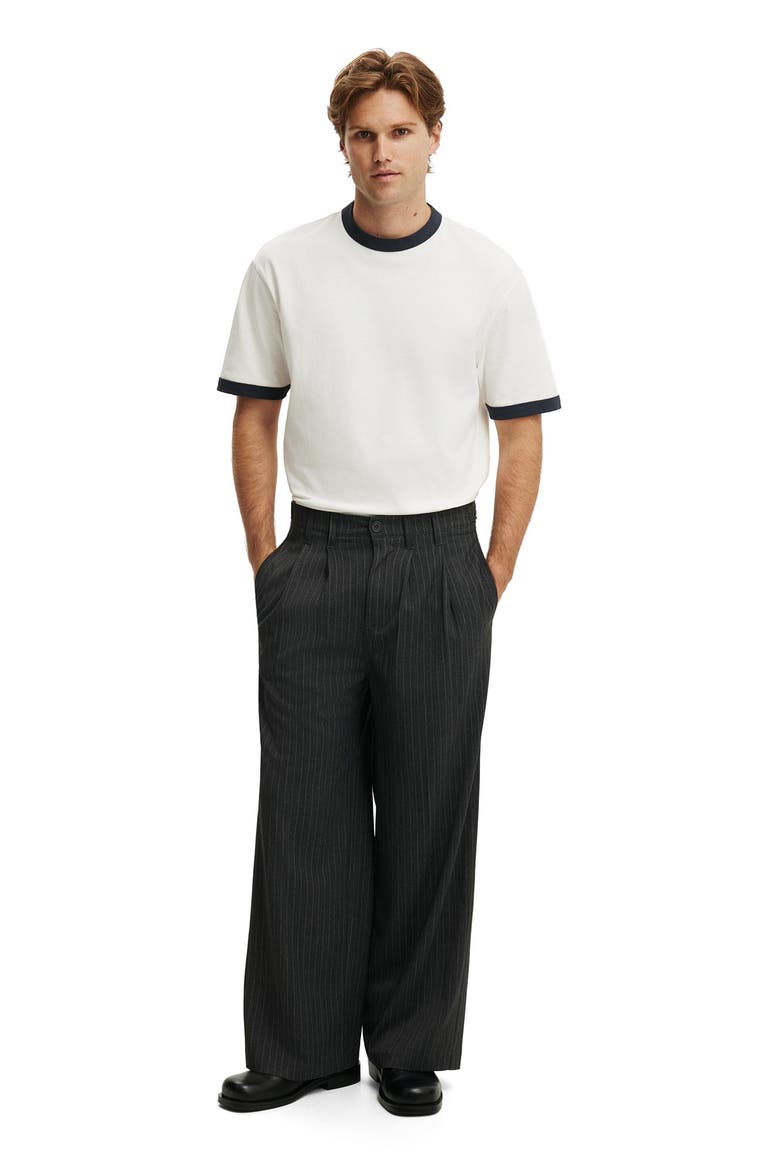 Men's Super Baggy Pleated Pant, Alternate, color, Dark Charcoal Pinstripe